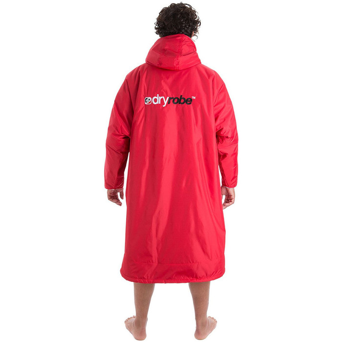 2021 Dryrobe Advance Long Sleeve Premium Outdoor Changing Robe / Poncho DR104 - Red / Grey