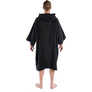2023 Dryrobe Organic Cotton Hooded Towel Changing Robe / Poncho  - Black