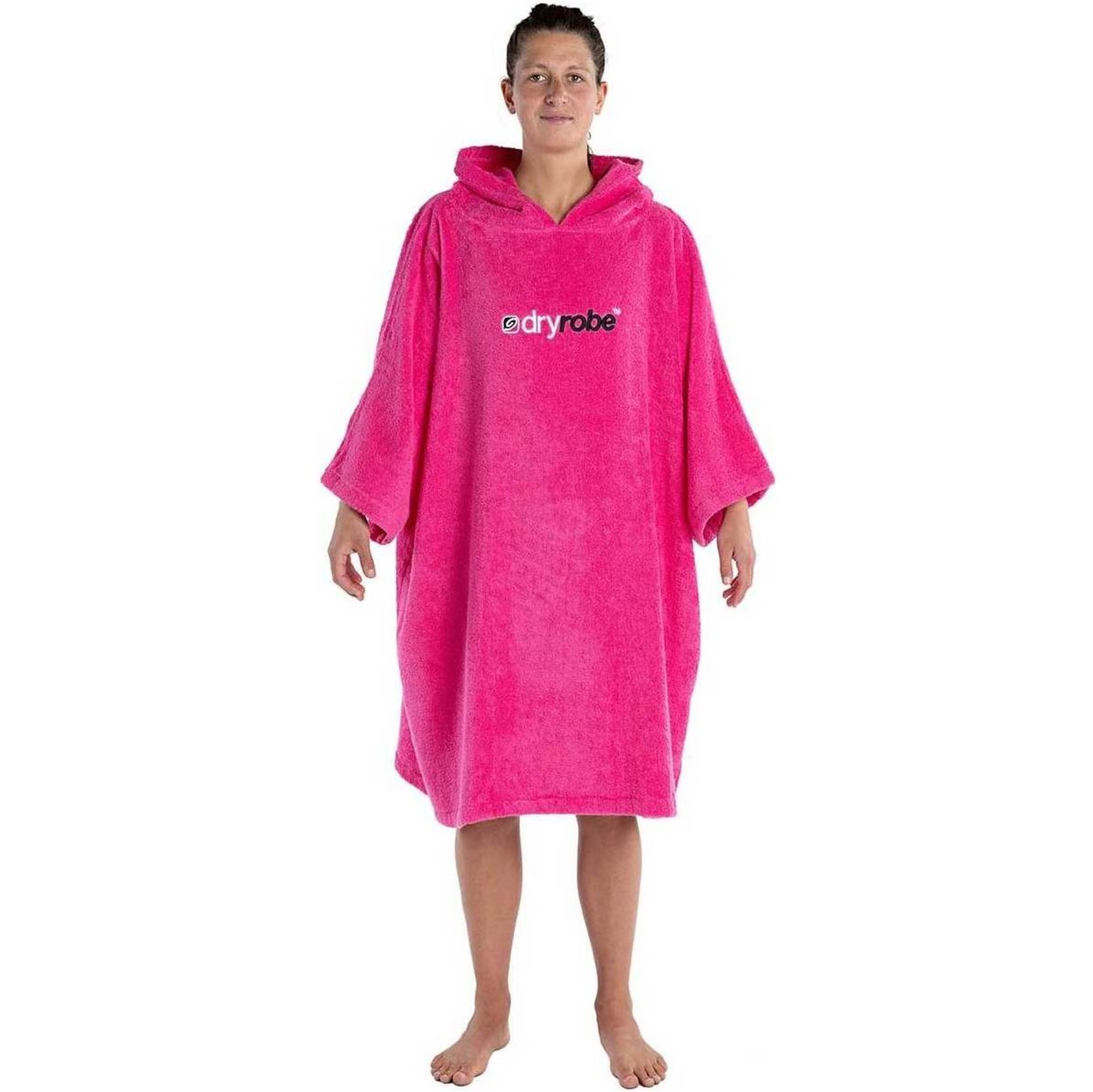 2023 Dryrobe Organic Cotton Hooded Towel Changing Robe Pink M SS