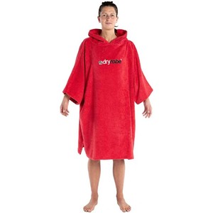2021 Dryrobe Organic Cotton Hooded Towel Changing Robe / Poncho - Red
