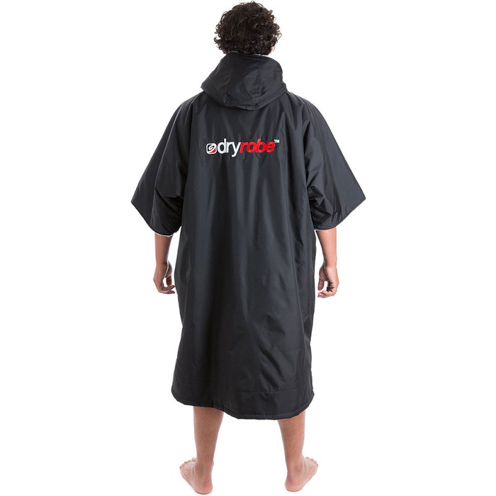2021 Dryrobe Advance Short Sleeve Premium Waterproof Changing Robe / Poncho DR100 - Black / Grey