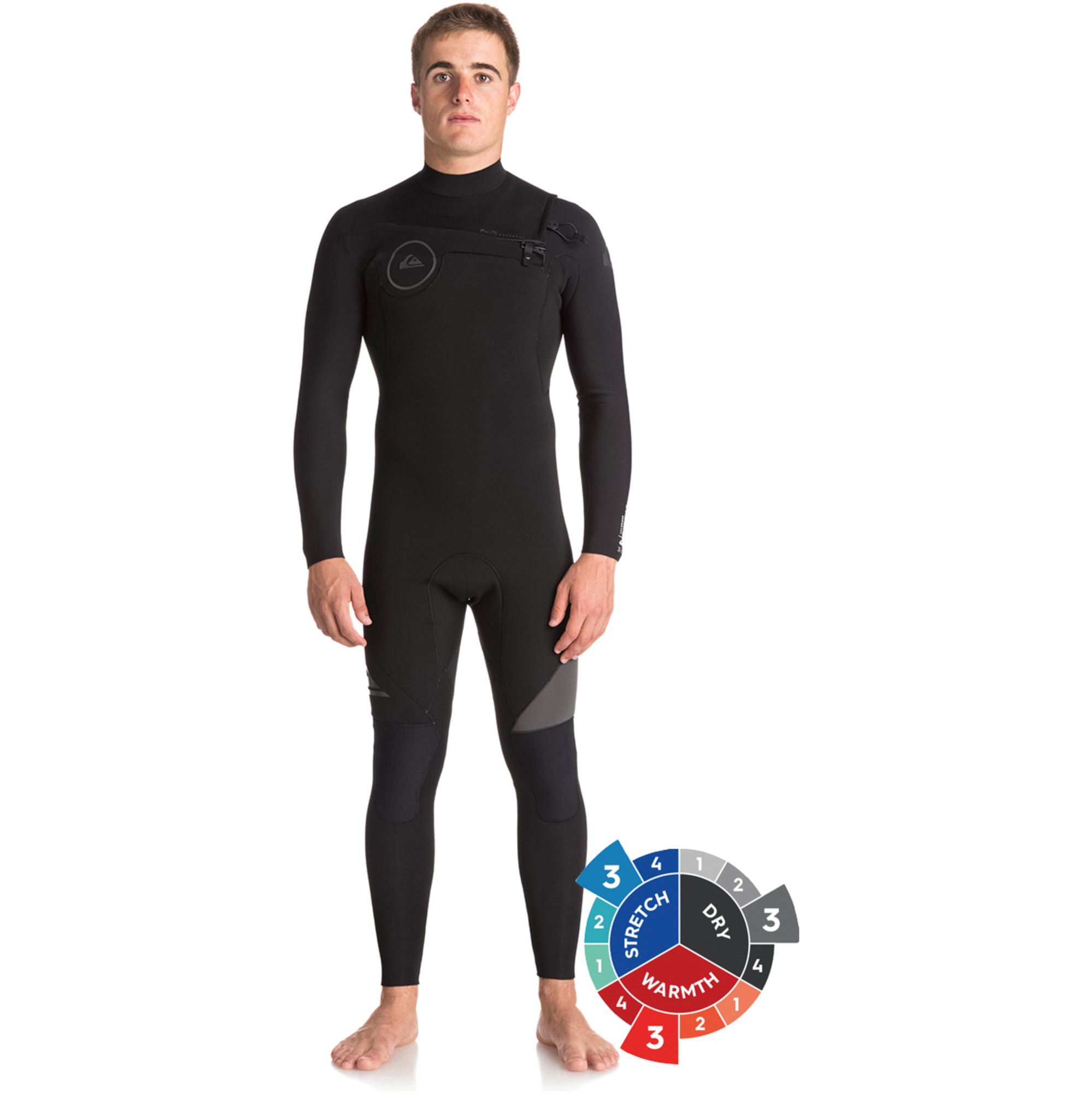 2019 Quiksilver Syncro 32mm Chest Zip Wetsuit Jet Black Eqyw103038