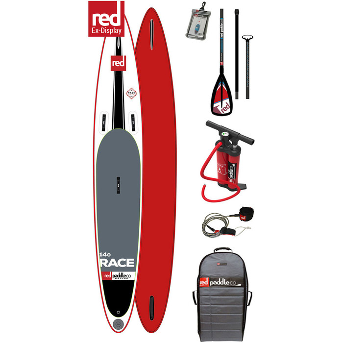 EX-DISPLAY 2017 Red Paddle Co 14'0 Race Inflatable Stand Up Paddle Board + Bag Pump Paddle & LEASH