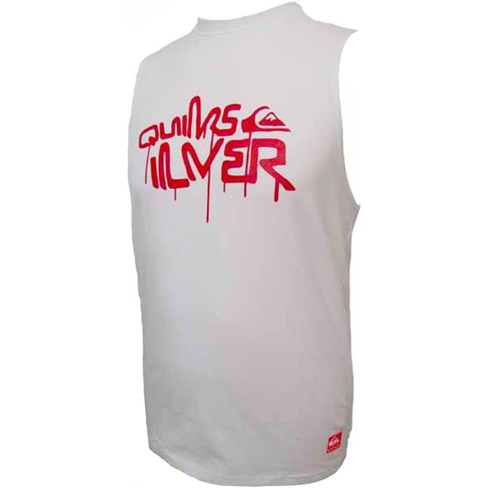 Quiksilver Flow Technical Cotton SLEEVELESS Tank Top in White MIS-SIZED Bargain
