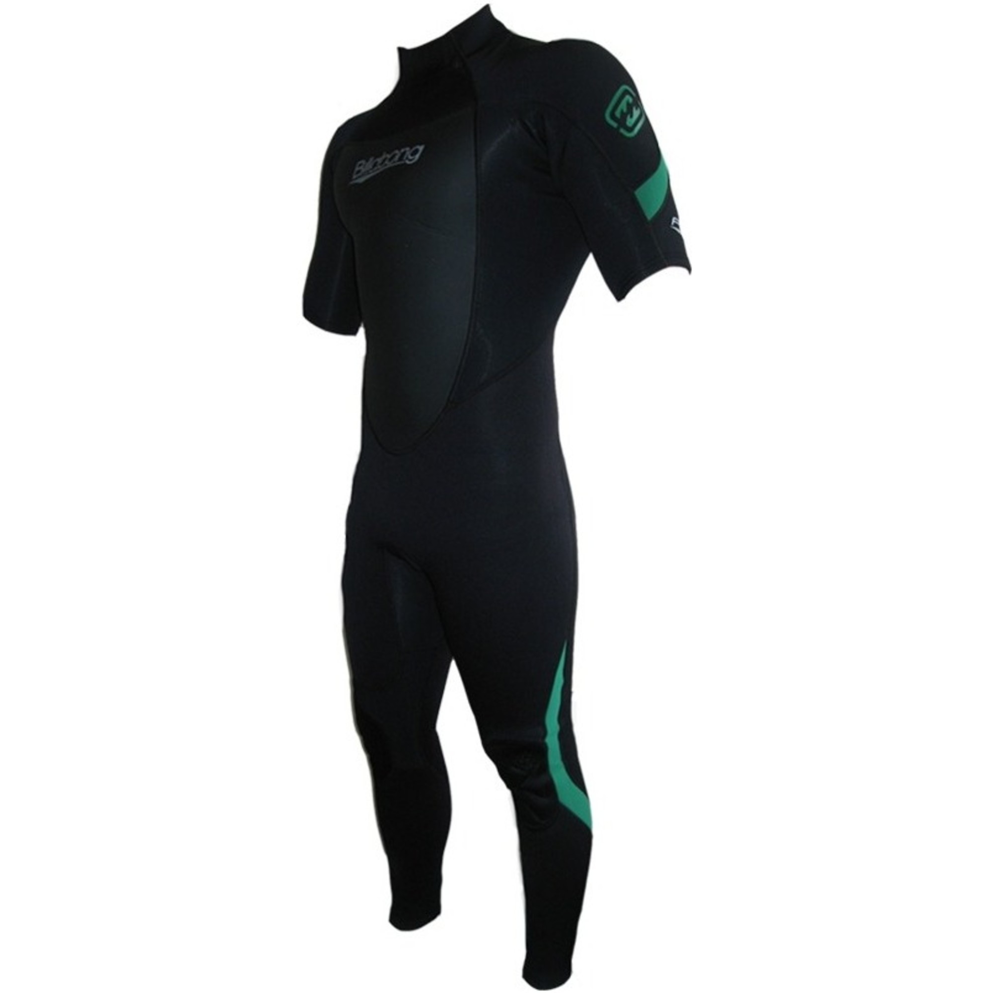 Billabong Foil 3mm Short Sleeve Steamer Wetsuit BLACK / Green / Grey Detail V43M10 Wetsuit Outlet