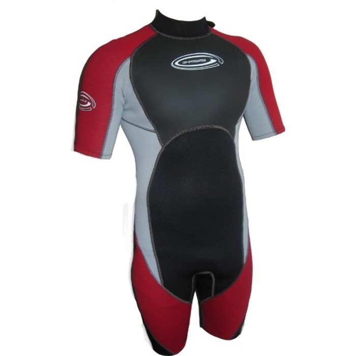 G-force Mens 3/2mm SHORTY Wetsuit in RED GF3303