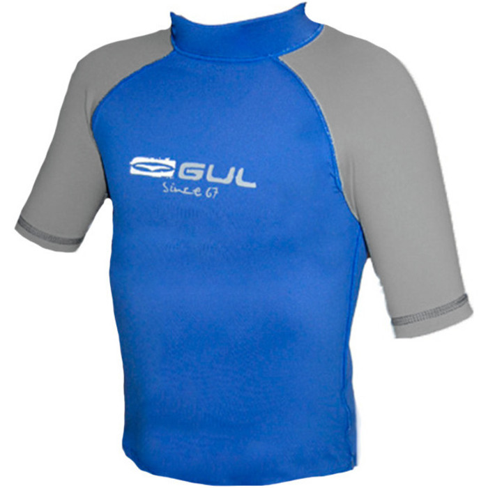 Gul Jr Short Sleeved Zulu Rash Vest GC0858 in ROYAL BLUE / GREY - 2ND