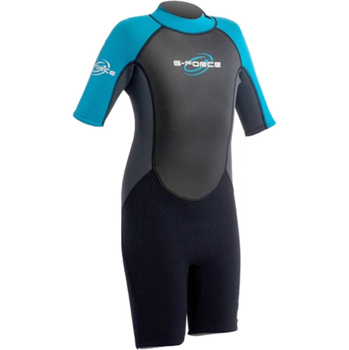 G-Force Junior SHORTY 3/2mm Wetsuit in BLUE - WAREHOUSE SECOND