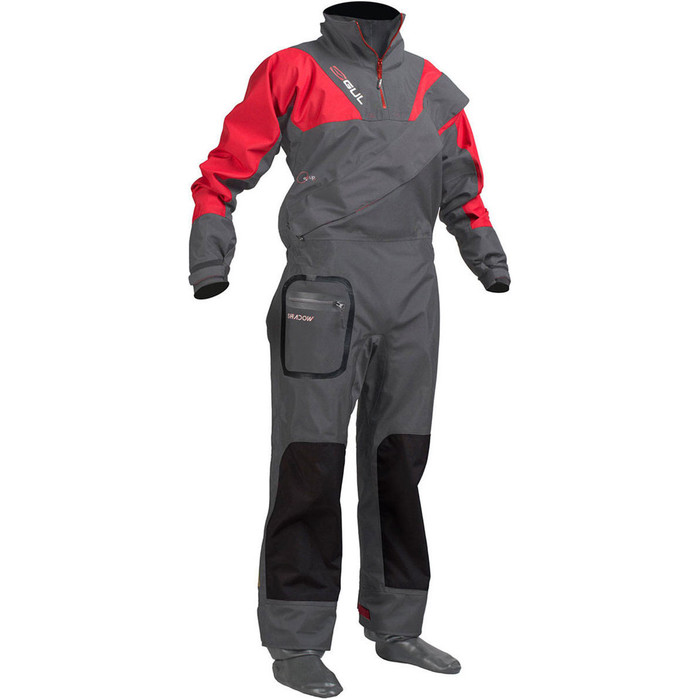Gul Shadow Junior Front Zip Drysuit Charcoal / Red GM0351-A8