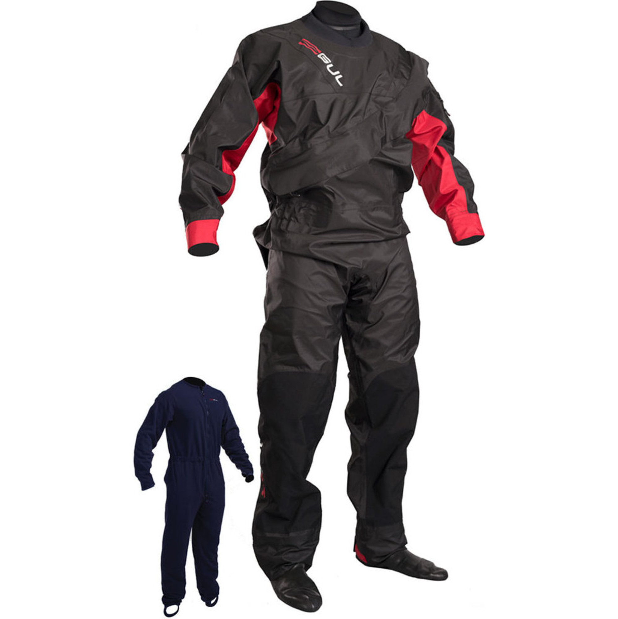 Gul Dartmouth Eclip Zip Drysuit Black   Red Gm0378-b3 With Free 