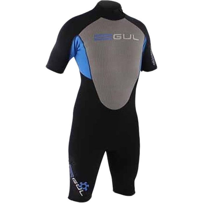 Gul Response Mens 3/2mm Shorty Wetsuit in Black / Silver / Cyan RE3319