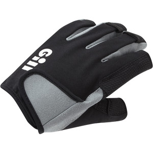 2022 Gill Deckhand Short Finger Sailing Gloves 7043 - Black