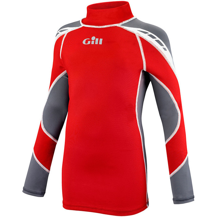 Gill Junior UV Sport Long Sleeve Rash Vest Red/Ash 4420J