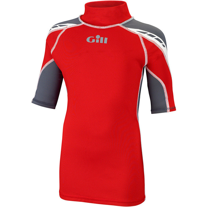 Gill Junior UV Sport Short Sleeve Rash Vest Red / Ash 4421J