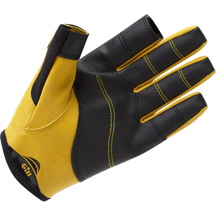 2022 Gill Mens Pro Long Finger Sailing Gloves 7453 - Black