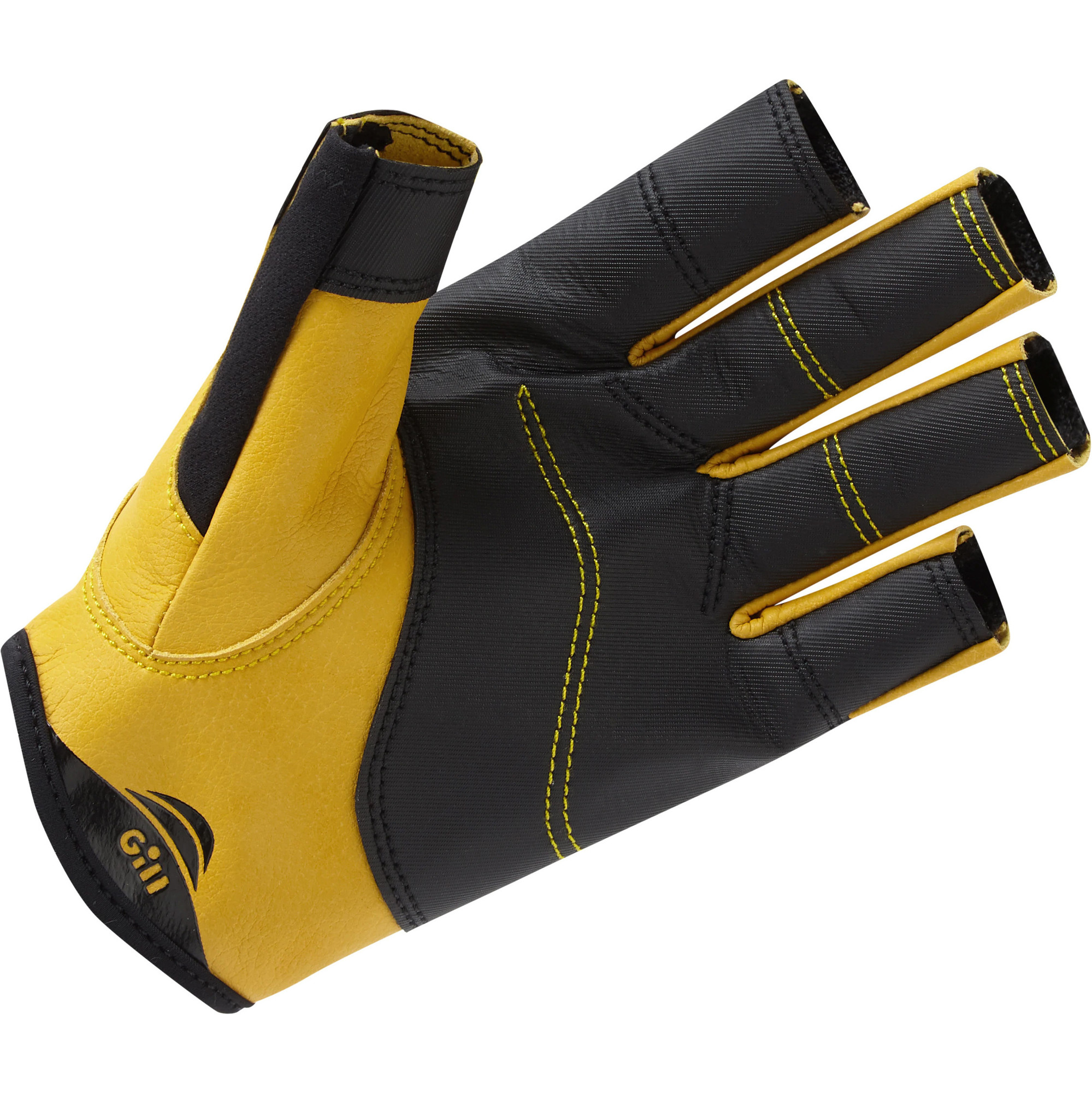 2024 Gill Pro Short Finger Sailing Gloves 7443 Black Sailing
