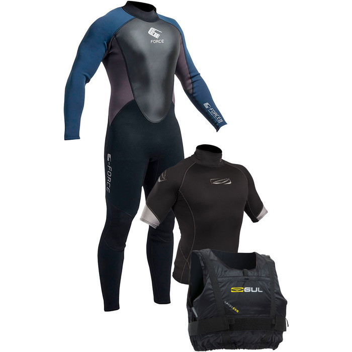 Gul G-Force 3mm Mens Wetsuit + Xola Rash Vest & Garda Buoyancy Aid - Sailing Starter Kit