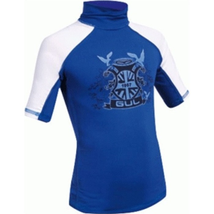 Gul Junior kids Crest Rash Vest Short Sleeved in BLUE RG0310