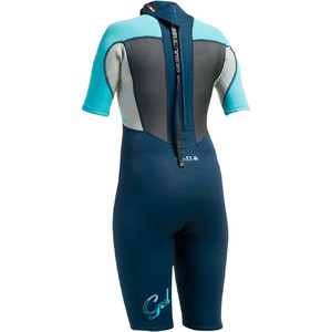 Gul Ladies Response 3/2mm Flatlock Shorty Navy / Turquoise RE3318-A9