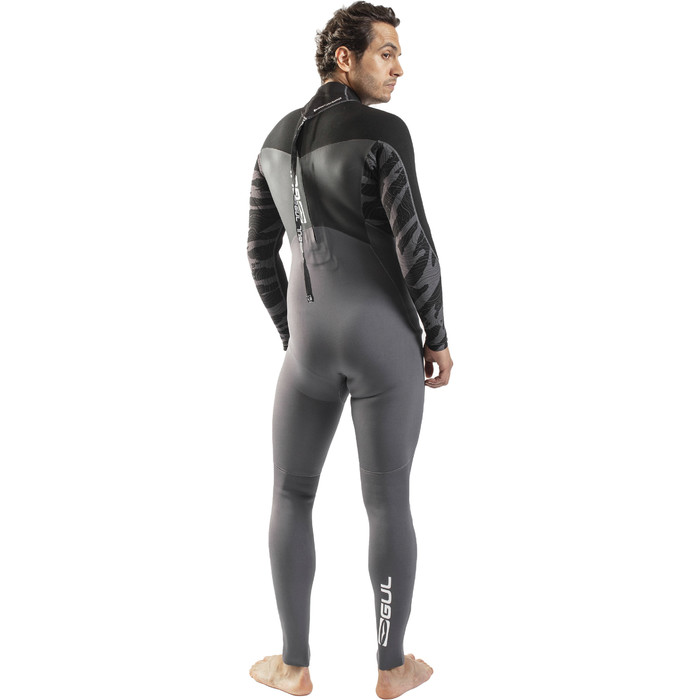 2022 Gul Mens Response 5/3mm GBS Back Zip Wetsuit RE1213-C1 - Grey / Black