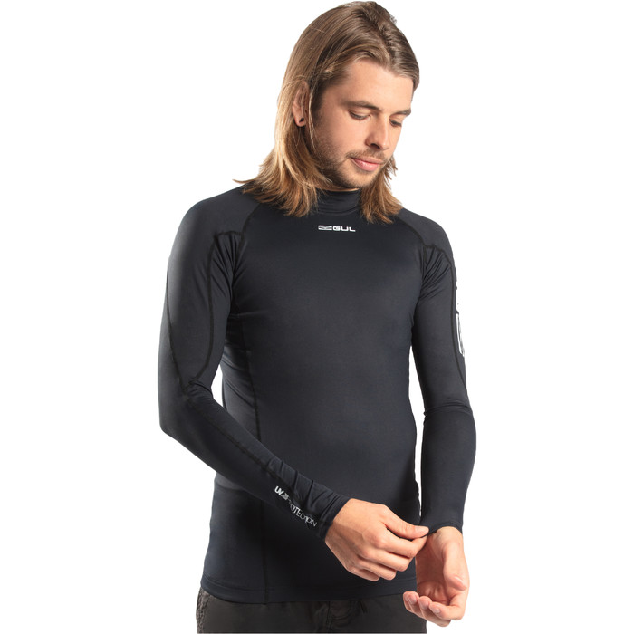 2024 Gul Mens UV Protection Long Sleeve Rashguard RG0339-B9 - Black ...