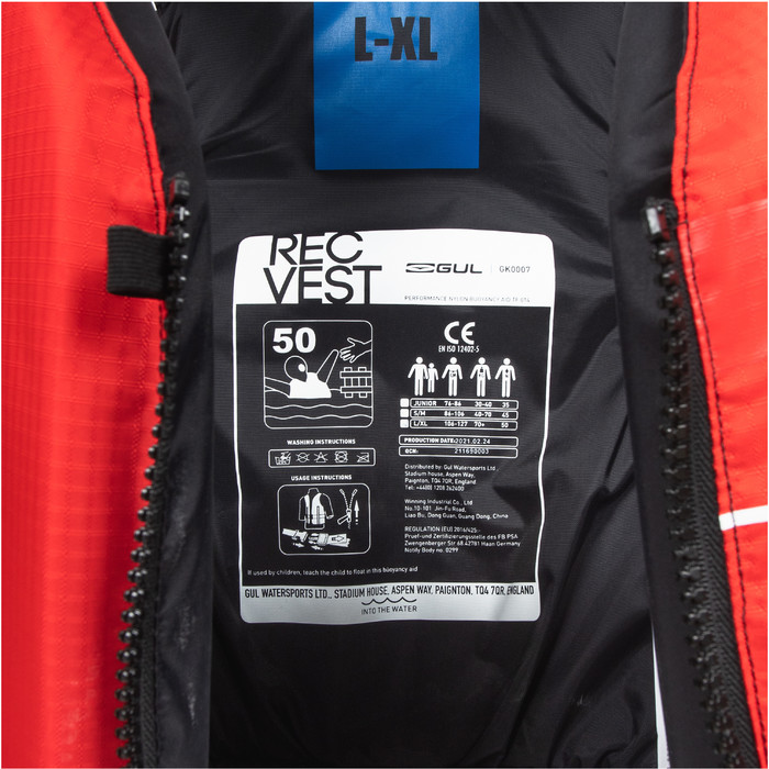 2024 Gul Junior Recreation Vest / Buoyancy Aid Gk0007-B7 - Red / Black
