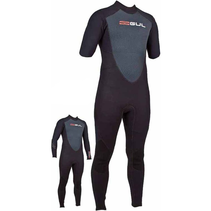Gul Response 3/2mm Convertible Arms Wetsuit RE2305 BLACK