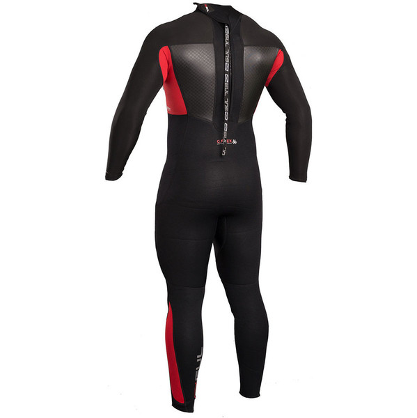 2019 Gul Response 3/2mm Flatlock Back Zip Wetsuit Black / Red RE1321B4