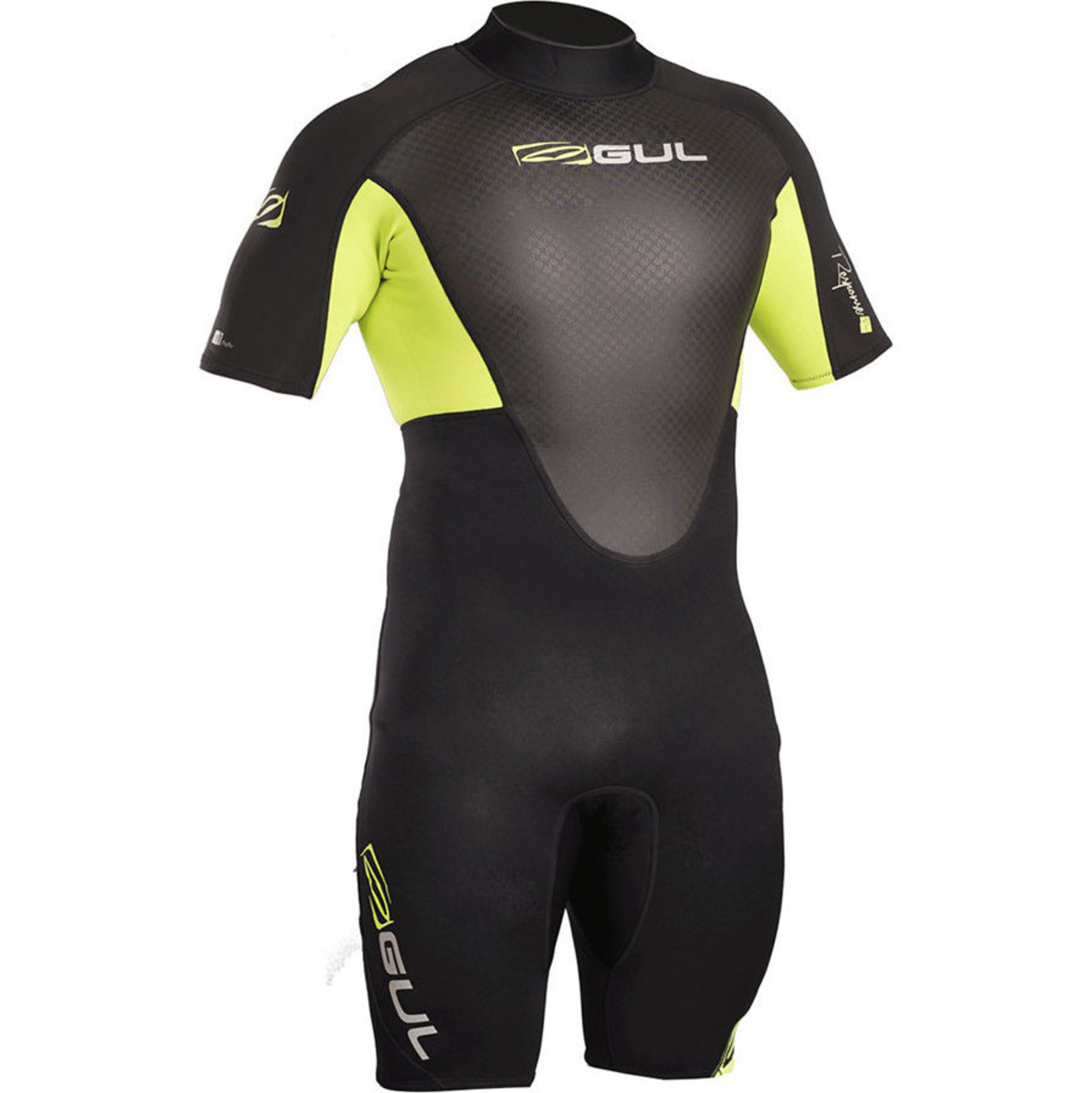 2019 Gul Response 3/2mm Back Zip Shorty Wetsuit Black / Lime RE3319B4