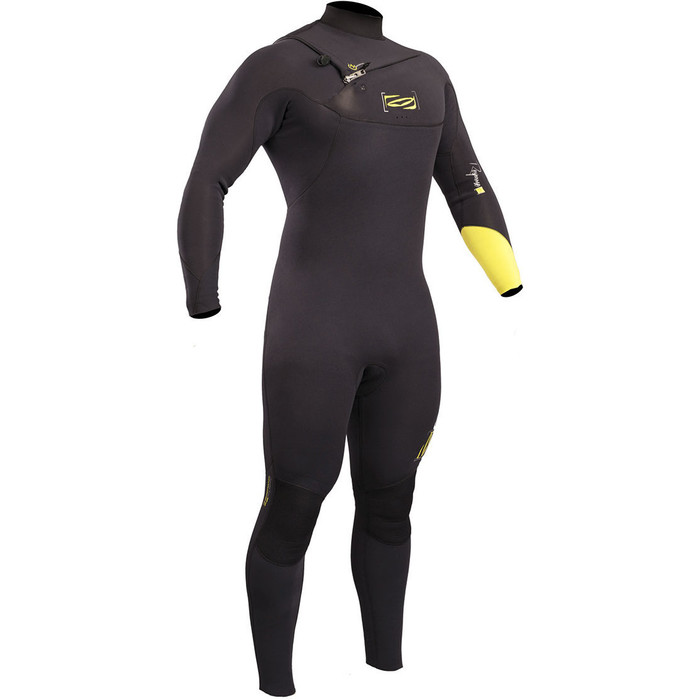 2019 Gul Response FX 3/2mm GBS Chest Zip Wetsuit BLACK / LIME RE1240-B4
