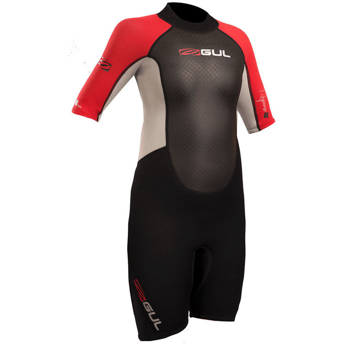 2019 Gul Response Junior 3/2mm Shorty Wetsuit Black / Red RE3322-B4