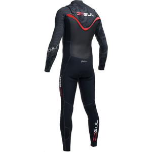 Gul Viper 3/2mm GBS Chest Zip Steamer Wetsuit in Black/Red Detail VR1228