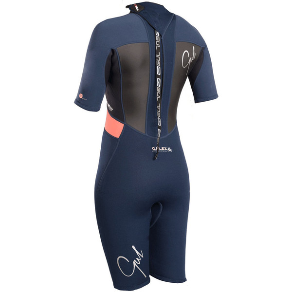 2019 Gul Womens Response 3/2mm Back Zip Shorty Wetsuit Navy / Black