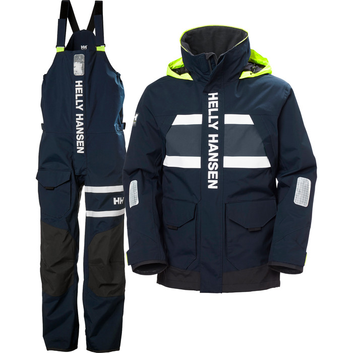 2021 Helly Hansen Mens Salt Coastal Jacket & Trouser Combi Set - Navy