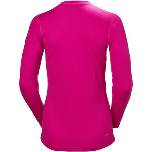Helly Hansen Womens Long Sleeve Lifa Active Light Top & Tech Crew Base Layer Package - Graphite Blue / Dragon Fruit