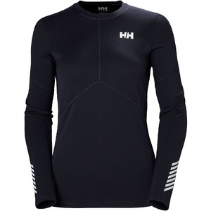 Helly Hansen Womens Long Sleeve Lifa Active Light Top & Tech Crew Base Layer Package - Graphite Blue / Dragon Fruit