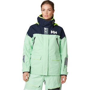 2020 Helly Hansen Womens Skagen Offshore Sailing Jacket & Trouser Combi Set - Reef Green