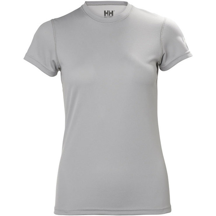 Helly Hansen Womens Tech T Short Sleeve Base Layer Light Grey 48373