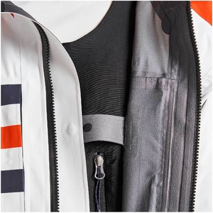 2020 Henri Lloyd Mens Fremantle Stripe Hooded Gore-Tex Jacket Cloud White P191101001