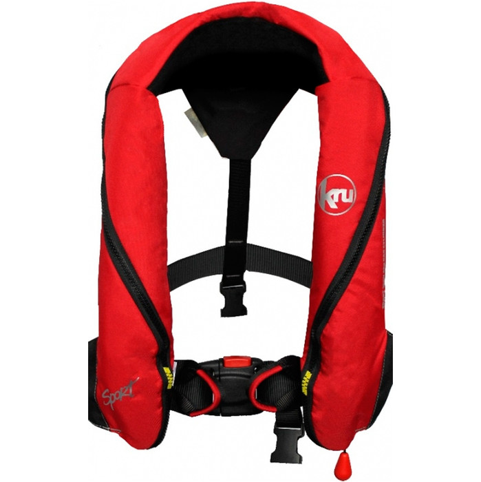 Kru Sport 185N Automatic Lifejacket With Harness - Red / Grey LIF7235