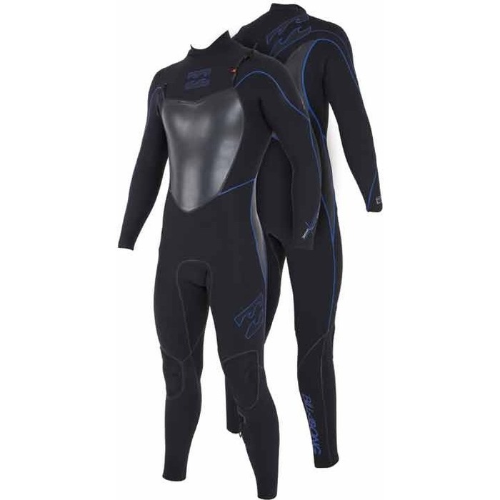 Billabong Solution XERO 3MM Chest Zip Wetsuit Black / Ocean Blue Detailing L43M01