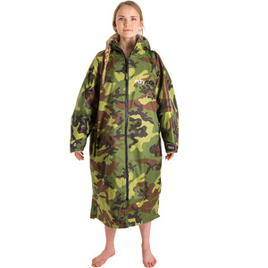 Dryrobe Advance Long Sleeve Changing Robe & Compression Travel Bag Package Deal - Camo / Grey