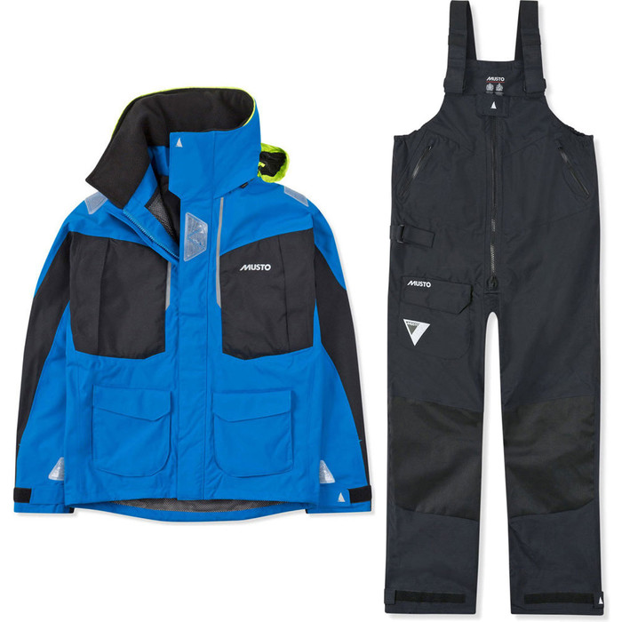 2020 Musto Mens BR2 Offshore Jacket & Trouser Combi Set - Blue / Black