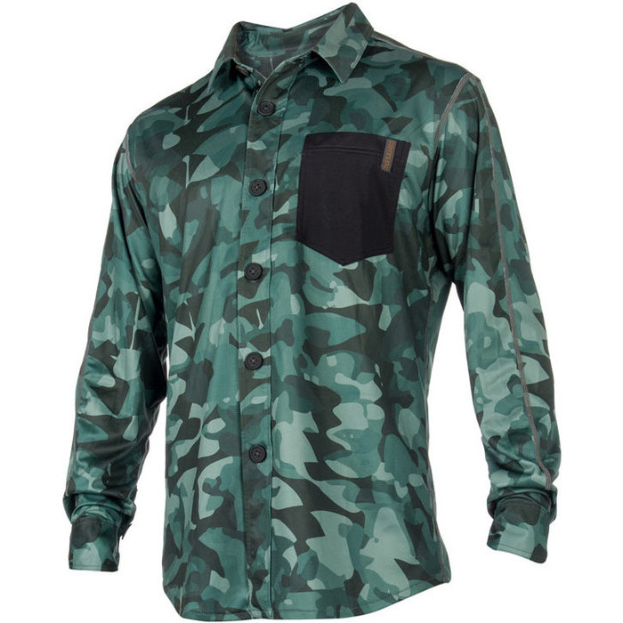 Mystic Shred Quickdry L / S Blouse Green Allover 180141