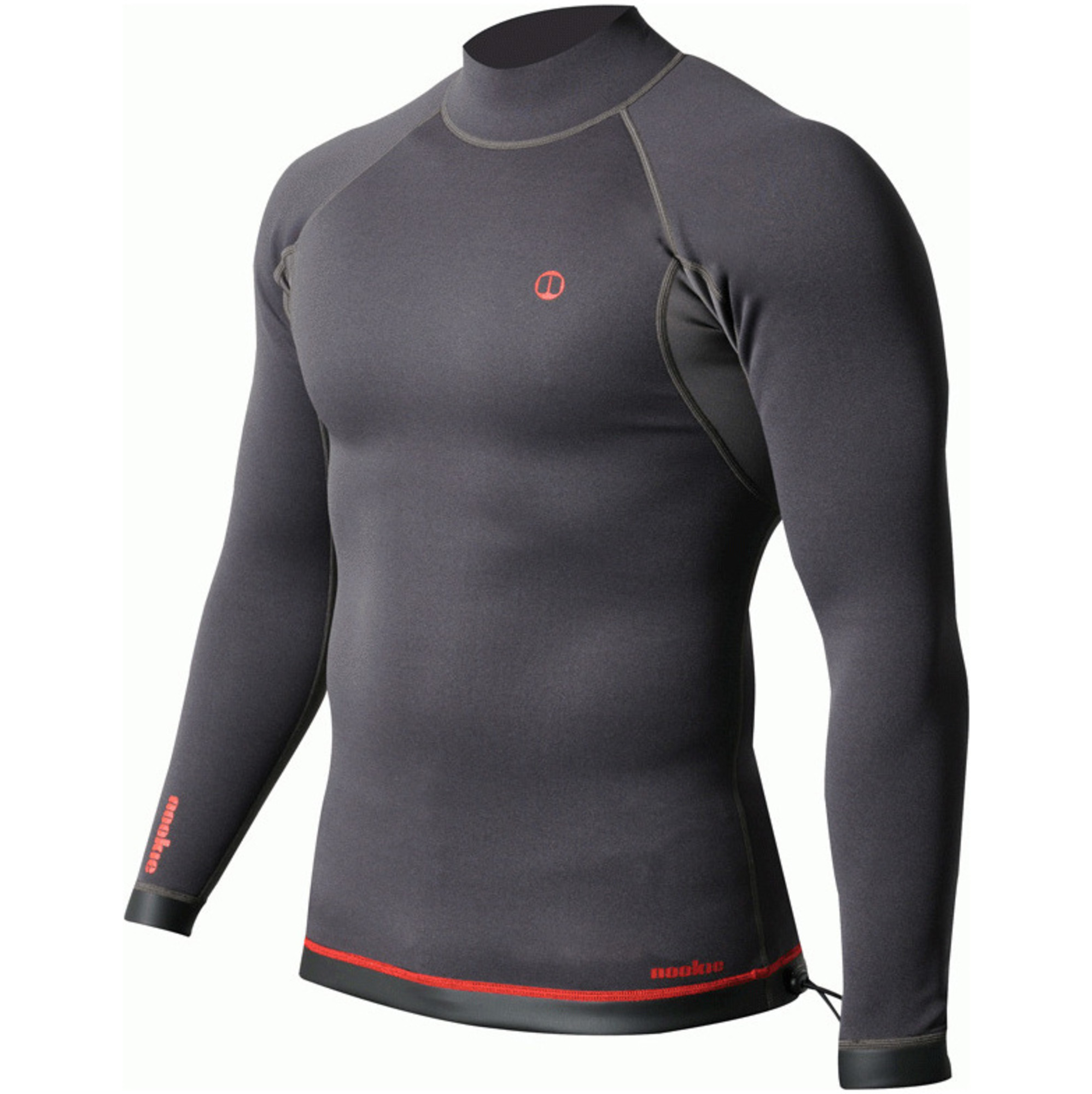 2024 Nookie Mens Ti 1mm Long Sleeve Wetsuit Top NE12 Black / Red