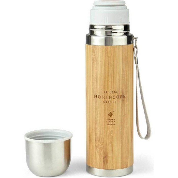 2020 Northcore Bamboo & Stainless Steel Flask  With Mug 360ml NOCO97B
