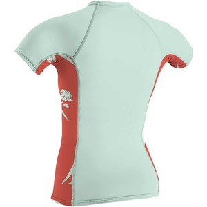 O'Neill Womens Side Print Short Sleeve Rash Vest 5309S - Mint