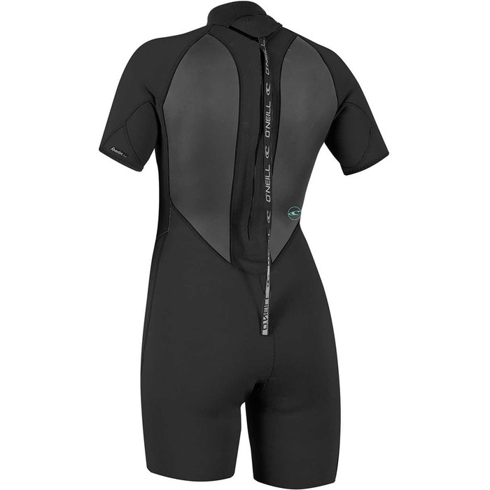 O'Neill Epic Muta Donna 3/2mm Zip Posteriore – UltraFlex Neoprene, Black/Black/Black, Taglia 8 Short