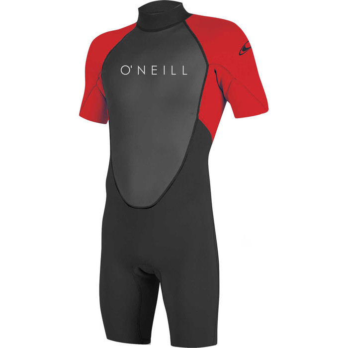 O'Neill Youth Reactor II 2mm Back Zip Shorty Wetsuit BLACK / RED 5045