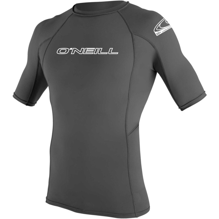 2022 O'Neill Basic Skins Short Sleeve Crew Rash Vest 3341 - Graphite